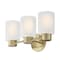 Westinghouse Fixture Wall 60W 3-Light Sylvestre Champagne Brass CylIndoorical Frosted Glass 6126700 - alternate 3